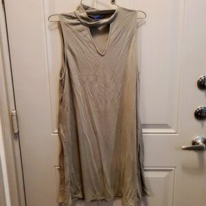 Sleeveless Mock Neck Swing Dress